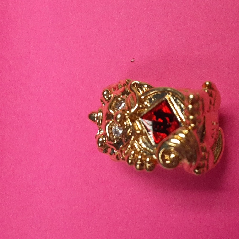 Pandora gold and ruby Chinese lion charm